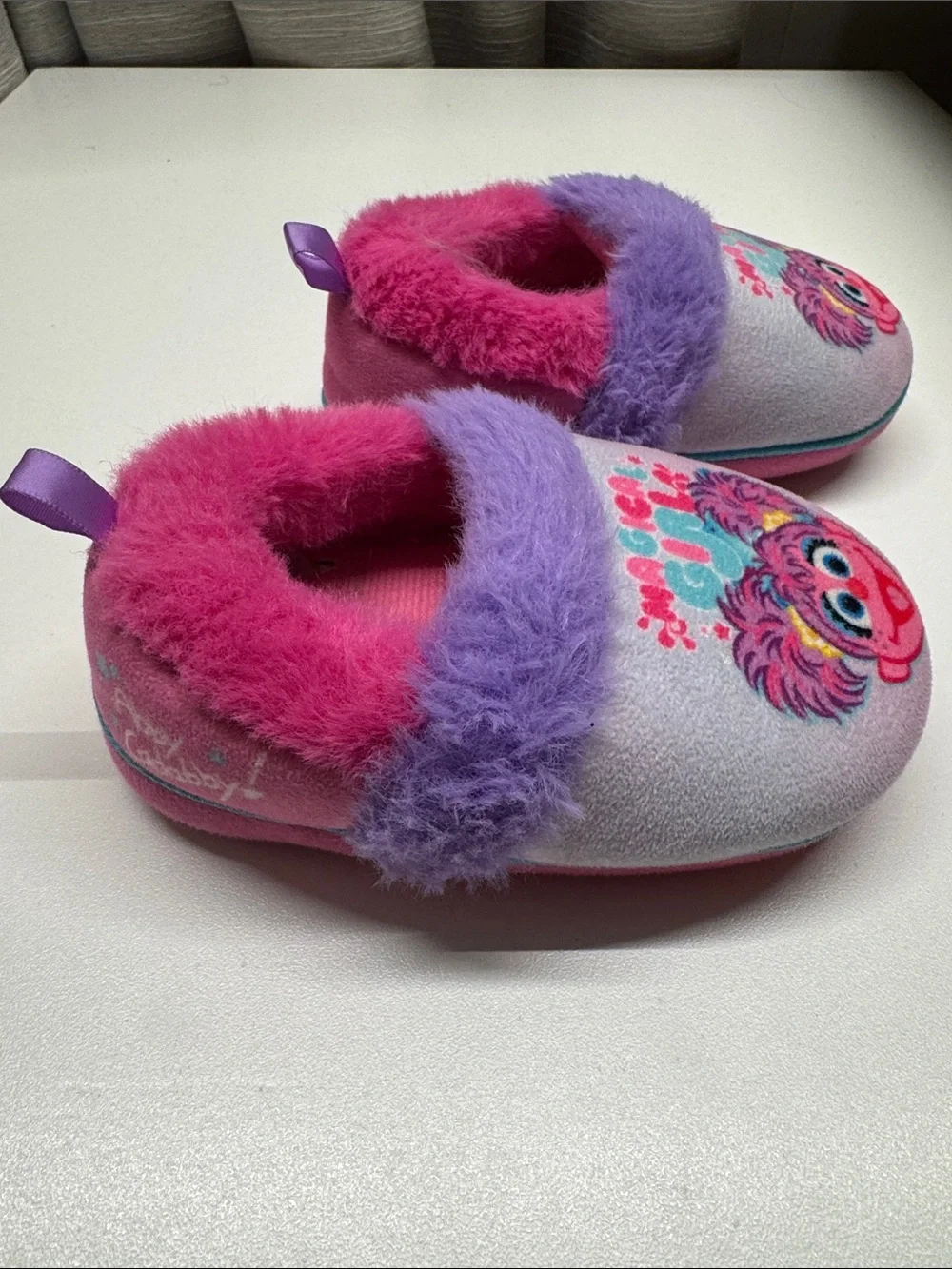 *5/$25* or *3/$15* Toddler Abby Cadabby Magical Girl Purple & Pink Furry Slipper